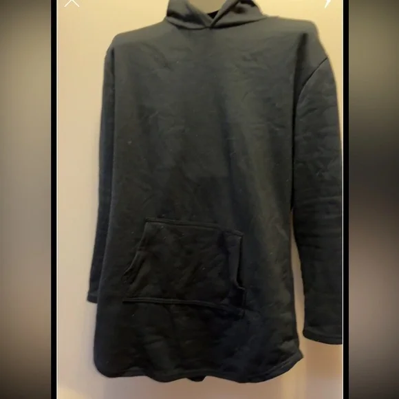 Vintage fleece icon black hoodie with pockets Sz L - Picture 1 of 12